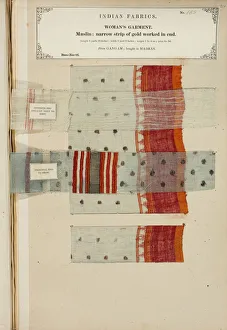 Muslin sample from Ganham, bought in Madras, from The Collection of the Textile Muslin sample from Ganham, bought in Madras, from The Collection of the Textile