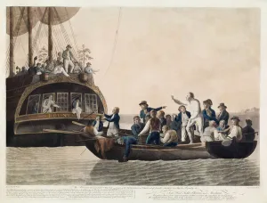 The Mutineers turning Lieutenant Bligh and part of the officers and Crew Adrift The Mutineers turning Lieutenant Bligh and part of the officers and Crew Adrift