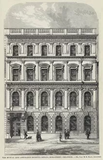 King Street Gallery: The Mutual Life Assurance Societys Offices, King-Street, Cheapside (engraving)