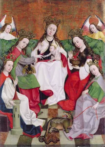 The Mystical Betrothal of St. Catherine, c.1500 (tempera on wood) The Mystical Betrothal of St. Catherine, c.1500 (tempera on wood)