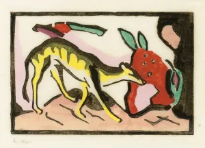 Mythical animal (Landkheit 826), 1912 (colour woodcut) Mythical animal (Landkheit 826), 1912 (colour woodcut)