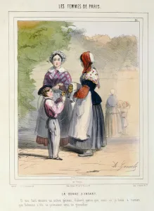The Nanny, from Les Femmes de Paris, 1841-42 (coloured litho) The Nanny, from Les Femmes de Paris, 1841-42 (coloured litho)
