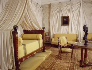 Napoleon Bonaparte's bedchamber with canopy bed, 1800-1810 Napoleon Bonaparte's bedchamber with canopy bed, 1800-1810