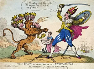 Conveyances Gallery: Napoleon depicted as the Beast of the Revelation, 1808 (engraving)