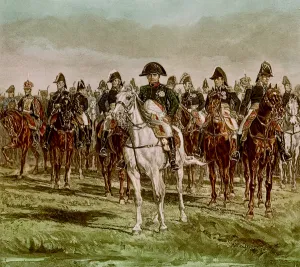 Napoleon I (1769-1821) and his Staff, c.1860 (w/c on paper) (see also 62590) Napoleon I (1769-1821) and his Staff, c.1860 (w/c on paper) (see also 62590)