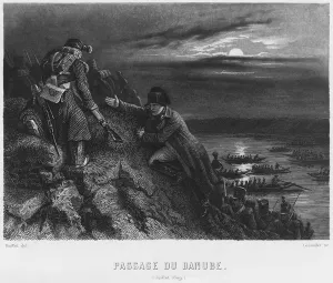 Napoleon I Bonaparte (1769-1821) crossing the River Danube during the night of 4th July Napoleon I Bonaparte (1769-1821) crossing the River Danube during the night of 4th July