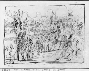 Napoleon I receiving General Mack at the surrender of Ulm on 20th October 1805 (pen Napoleon I receiving General Mack at the surrender of Ulm on 20th October 1805 (pen