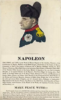 Cockade Gallery: NAPOLEON -MAKE PEACE WITH !! 1813 (engraving)