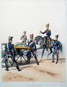 Napoleonic Armee: Light Artillery. Engraving by Alfred De Marbot (19th century) 1812 Napoleonic Armee: Light Artillery. Engraving by Alfred De Marbot (19th century) 1812