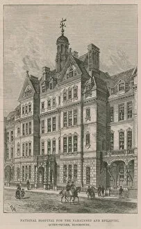 National Hospital for the Paralysed and Epileptic, Queen Square, Bloomsbury (engraving)