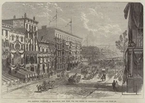The National Mourning in Broadway, New York, for the Death of President Lincoln The National Mourning in Broadway, New York, for the Death of President Lincoln