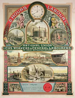 Service Gallery: National Union, Gas worker and General Labourers, 1889 (colour litho)