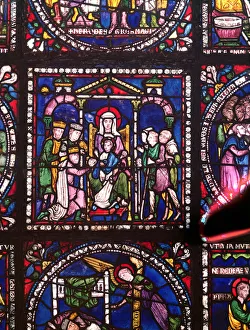 Images Dated 16th March 2011: Nativity with Magi and Shepherds (stained glass)