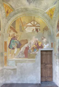Nativity with Saints Roch and Saint Sebastian, c.1525 (fresco) Nativity with Saints Roch and Saint Sebastian, c.1525 (fresco)