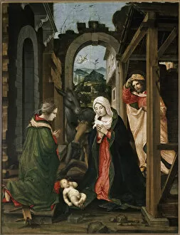 Nativity with St Catherine of Alexandria (oil on panel, 16th century)