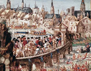 Nautical shows organized by the city of Rouen on the occasion of the royal entrance of Nautical shows organized by the city of Rouen on the occasion of the royal entrance of
