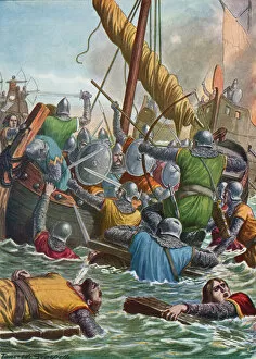 Naval battle in 806 between the Venetians and the Franks