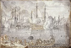 Naval Battle (Engraving, 17th-18th century)