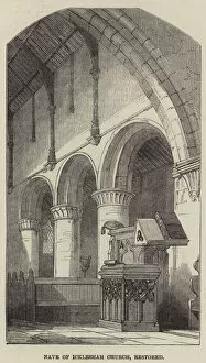 Nave of Icklesham Church, restored (engraving)
