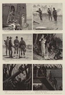 Our Navy in Australian Waters, a Day's Shooting in Moreton Bay, Queensland (engraving)