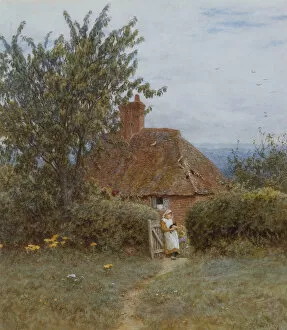 Allingham Gallery: Near Haslemere (watercolour with scratching out)