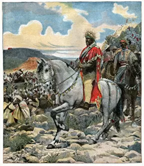 Portait Collection: Negus Menelik at the battle of Adwa (1896), 1898