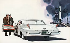 New DeSoto Car and Apollo Rocket, 1960 (lithograph)