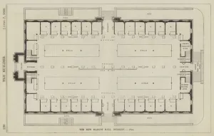 The New Market Hall, Burnley, Plan (engraving) The New Market Hall, Burnley, Plan (engraving)