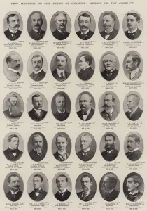 Westbury Gallery: New Members of the House of Commons, Heroes of the Conflict (b / w photo)