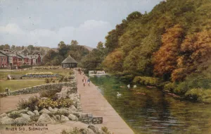 New Promenade and River Sid, Sidmouth (colour litho) New Promenade and River Sid, Sidmouth (colour litho)