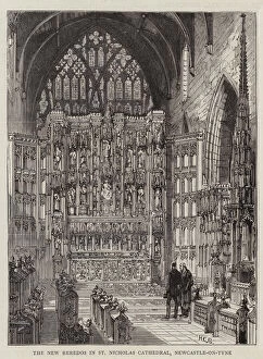 Newcastle On Tyne Gallery: The New Reredos in St Nicholas Cathedral, Newcastle-on-Tyne (engraving)