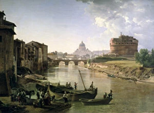 New Rome with the Castel Sant'Angelo, 1825 (oil on canvas