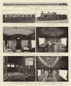 The New Royal Train in which the Queen will Travel from Windsor to London (b/w photo) The New Royal Train in which the Queen will Travel from Windsor to London (b/w photo)