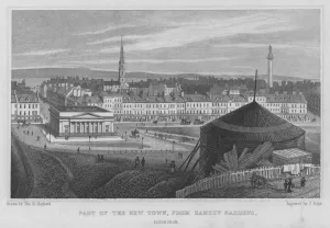 Part of the New Town, from Ramsey Gardens, Edinburgh (engraving) Part of the New Town, from Ramsey Gardens, Edinburgh (engraving)