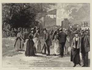 Newmarket in July, in the Saddling Paddock (engraving) Newmarket in July, in the Saddling Paddock (engraving)