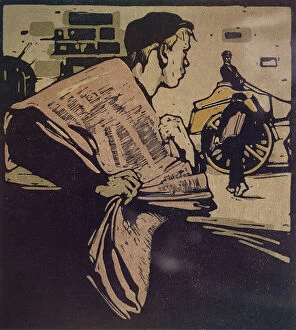 Dimitri Chiparus Gallery: News Boy from London Types published by William Heinemann, 1898 (colour litho)