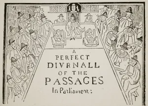 A newspaper heading, seventeenth century, illustration from Hutchinson' A newspaper heading, seventeenth century, illustration from Hutchinson'