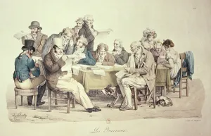The Newspapers, engraved by Francois Seraphin Delpech (1778-1825) (coloured engraving) The Newspapers, engraved by Francois Seraphin Delpech (1778-1825) (coloured engraving)