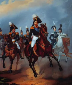 Nicholas I with his officers, 1835 (oil on canvas) Nicholas I with his officers, 1835 (oil on canvas)