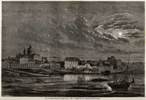 Night view of the city of Buenos Aires (Argentina), drawing by M Night view of the city of Buenos Aires (Argentina), drawing by M