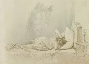 Lying On Side Collection: Nightmare; Cauchemar, 1901 (pencil, ink and w / c on paper)