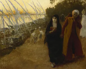 By the Nile, (oil on canvas) By the Nile, (oil on canvas)
