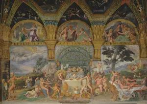 The noble banquet celebrating the marriage of Cupid and Psyche from the Sala di Amore e The noble banquet celebrating the marriage of Cupid and Psyche from the Sala di Amore e