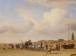 Noble Carriage on the Beach at Scheveningen, 1660 (oil on panel) Noble Carriage on the Beach at Scheveningen, 1660 (oil on panel)