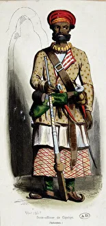 Non-commissioned officer (sub-officer) cipaye (India) - engraving, 19th century Non-commissioned officer (sub-officer) cipaye (India) - engraving, 19th century