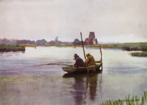 Norfolk Broads: Bream-Fishing near St Benet's Abbey (colour litho) Norfolk Broads: Bream-Fishing near St Benet's Abbey (colour litho)