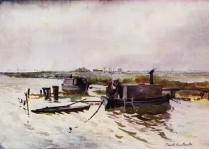 Norfolk Broads: Punt-Gunners Houseboats on Breydon (colour litho) Norfolk Broads: Punt-Gunners Houseboats on Breydon (colour litho)