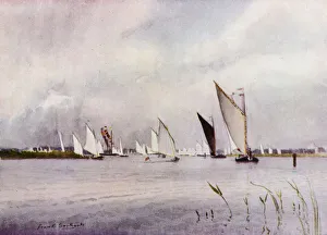 Norfolk Broads: Regatta at Hickling (colour litho) Norfolk Broads: Regatta at Hickling (colour litho)