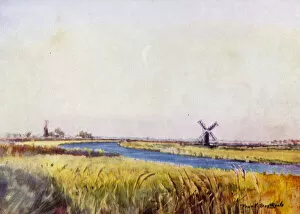Norfolk Broads: Above St Olaves (colour litho)