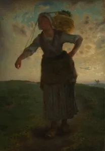 A Norman Milkmaid at Greville, 1871 (oil on cardboard) A Norman Milkmaid at Greville, 1871 (oil on cardboard)